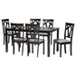 Baxton Studio Sylvia Modern Grey Fabric and Dark Brown Finished Wood 7-Piece Dining Set | Dining Sets | Modishstore - 4