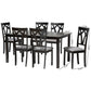 Baxton Studio Sylvia Modern Grey Fabric and Dark Brown Finished Wood 7-Piece Dining Set | Dining Sets | Modishstore - 3