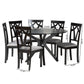 Baxton Studio Luise Modern Grey Fabric and Dark Brown Finished Wood 7-Piece Dining Set | Dining Sets | Modishstore - 10