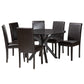 Baxton Studio Asli Modern Espresso Brown Faux Leather and Wood 7-Piece Dining Set | Dining Sets | Modishstore - 2