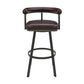 Nolagam Swivel Counter Stool in Black Metal with Brown Faux Leather By Armen Living | Bar Stools | Modishstore - 25