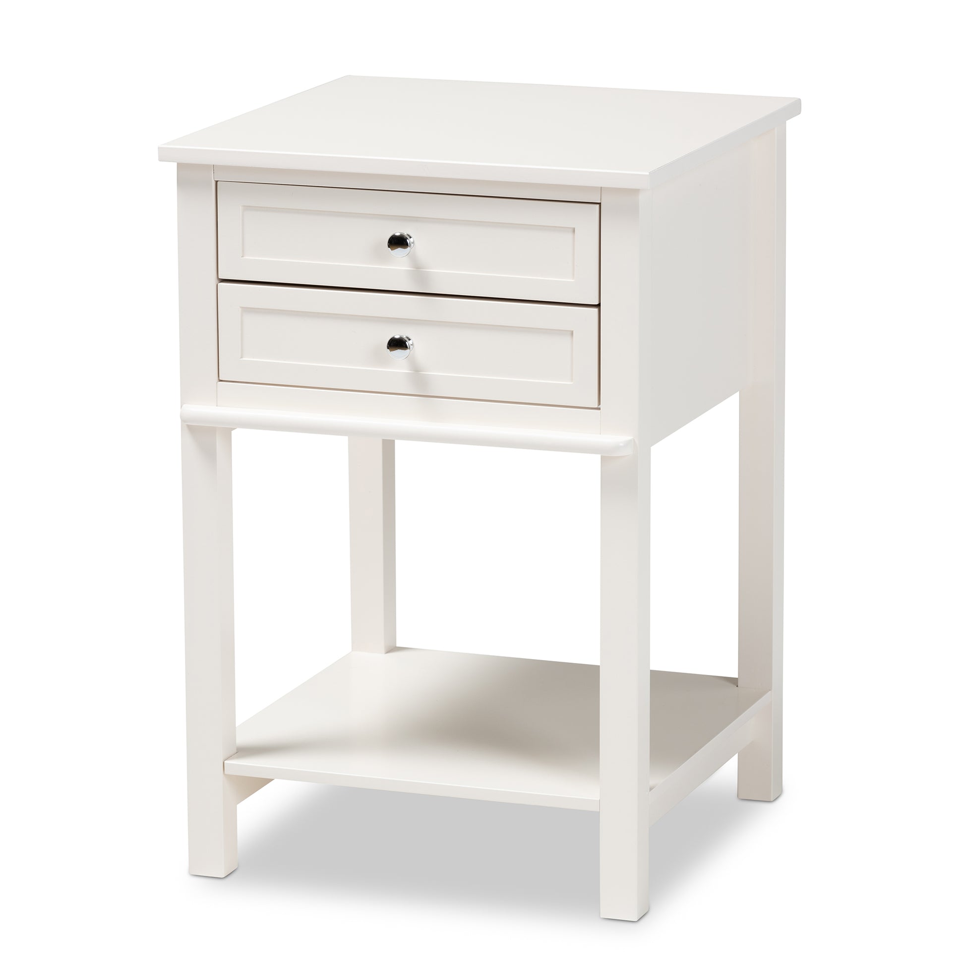 Baxton Studio Willow Modern Transitional Light Grey Finished 2-Drawer Wood End Table | Cabinets | Modishstore - 13