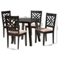 Baxton Studio Ellie Modern Beige Fabric and Dark Brown Finished Wood 5-Piece Dining Set | Dining Sets | Modishstore - 3