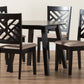 Baxton Studio Ellie Modern Beige Fabric and Dark Brown Finished Wood 5-Piece Dining Set | Dining Sets | Modishstore - 2