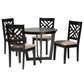 Baxton Studio Alena Modern Sand Fabric and Dark Brown Finished Wood 5-Piece Dining Set | Dining Sets | Modishstore - 4