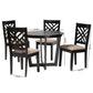 Baxton Studio Alena Modern Sand Fabric and Dark Brown Finished Wood 5-Piece Dining Set | Dining Sets | Modishstore - 3