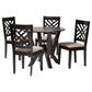 Baxton Studio Elise Modern Sand Fabric and Dark Brown Finished Wood 5-Piece Dining Set | Dining Sets | Modishstore - 2