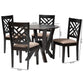 Baxton Studio Elise Modern Sand Fabric and Dark Brown Finished Wood 5-Piece Dining Set | Dining Sets | Modishstore - 10