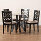 Baxton Studio Elise Modern Sand Fabric and Dark Brown Finished Wood 5-Piece Dining Set | Dining Sets | Modishstore - 9