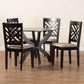 Baxton Studio Edona Modern Sand Fabric and Walnut Brown Finished Wood 5-Piece Dining Set | Dining Sets | Modishstore - 9