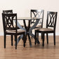 Baxton Studio April Modern Sand Fabric and Dark Brown Finished Wood 5-Piece Dining Set | Dining Sets | Modishstore - 9