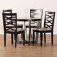 Baxton Studio Leda Modern Sand Fabric and Dark Brown Finished Wood 5-Piece Dining Set | Dining Sets | Modishstore - 2