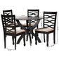 Baxton Studio Aspen Modern Sand Fabric and Dark Brown Finished Wood 5-Piece Dining Set | Dining Sets | Modishstore - 10