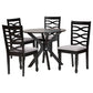 Baxton Studio Mila Modern Grey Fabric and Dark Brown Finished Wood 5-Piece Dining Set | Dining Sets | Modishstore - 2