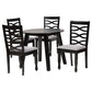 Baxton Studio Darina Modern Grey Fabric and Dark Brown Finished Wood 5-Piece Dining Set | Dining Sets | Modishstore - 4