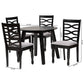 Baxton Studio Darina Modern Grey Fabric and Dark Brown Finished Wood 5-Piece Dining Set | Dining Sets | Modishstore - 3