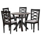 Baxton Studio Ariane Modern Grey Fabric and Dark Brown Finished Wood 5-Piece Dining Set | Dining Sets | Modishstore - 2