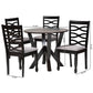 Baxton Studio Ariane Modern Grey Fabric and Dark Brown Finished Wood 5-Piece Dining Set | Dining Sets | Modishstore - 10