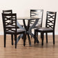 Baxton Studio Aspen Modern Grey Fabric and Dark Brown Finished Wood 5-Piece Dining Set | Dining Sets | Modishstore - 2