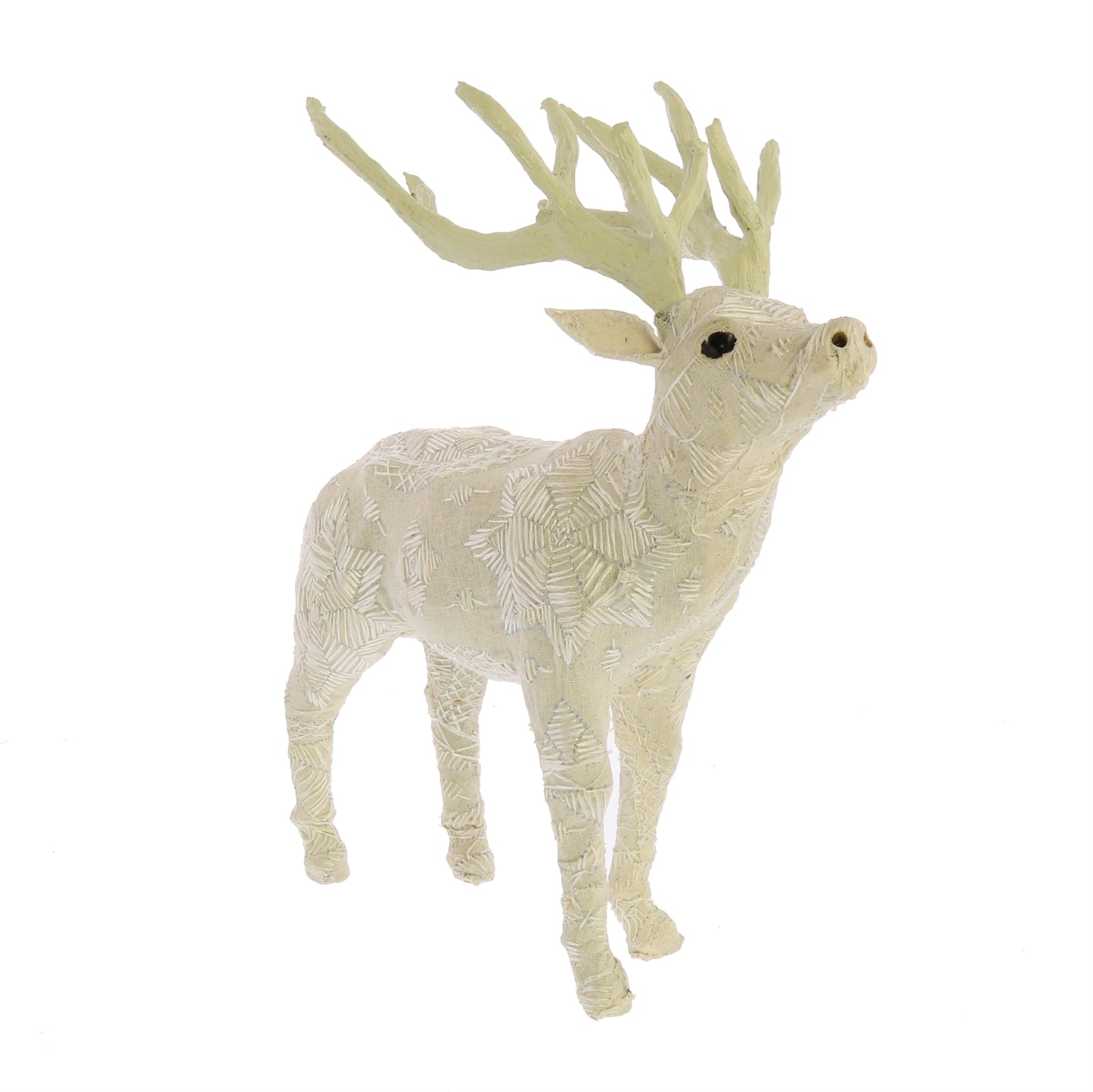 Scandinavian Stag Standing - Small - Embroidered White Set Of 4 By HomArt | Ornaments | Modishstore - 3