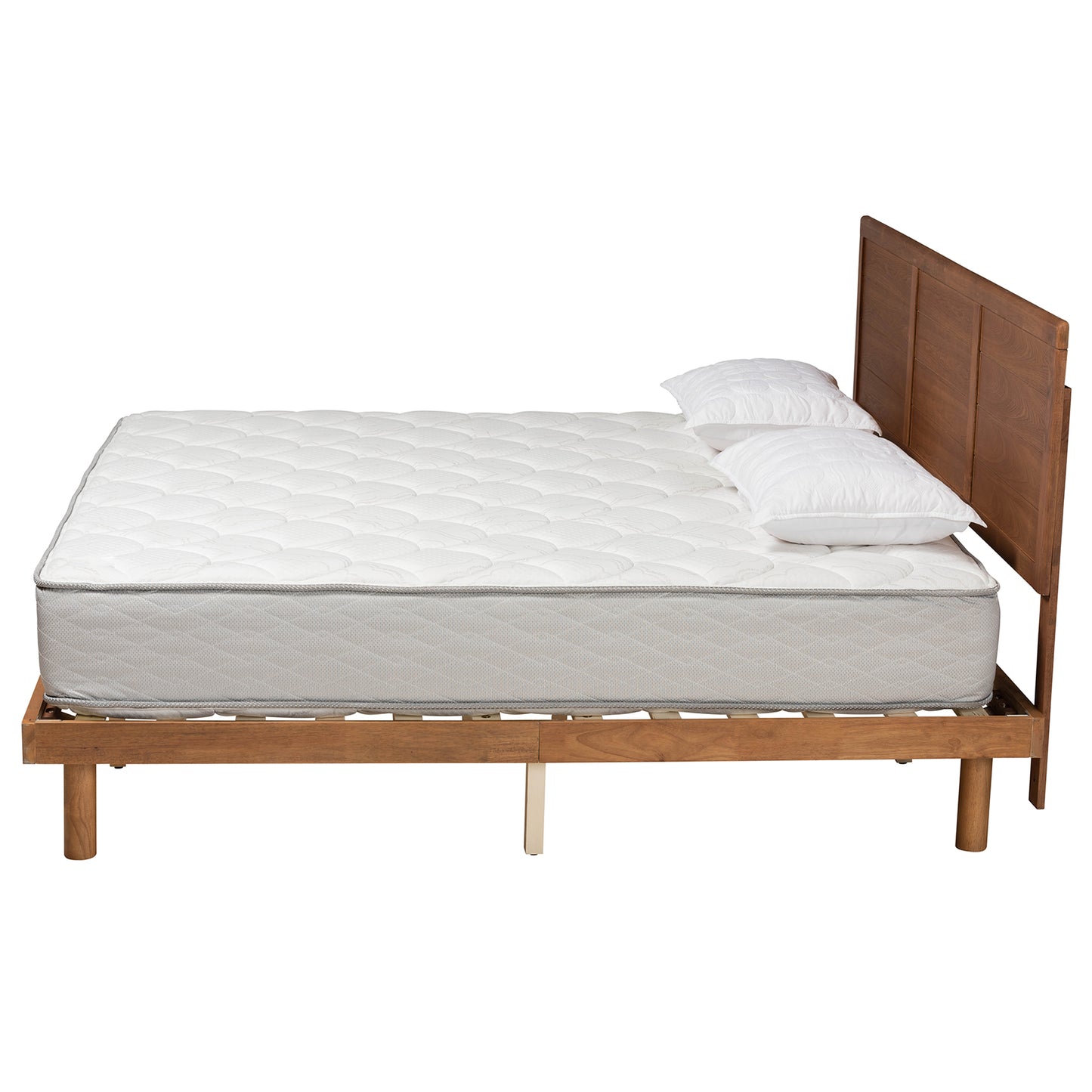 Baxton Studio Daina Mid-Century Modern Ash Walnut Finished Wood King Size Platform Bed | Beds | Modishstore - 3