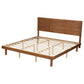 Baxton Studio Daina Mid-Century Modern Ash Walnut Finished Wood King Size Platform Bed | Beds | Modishstore - 4