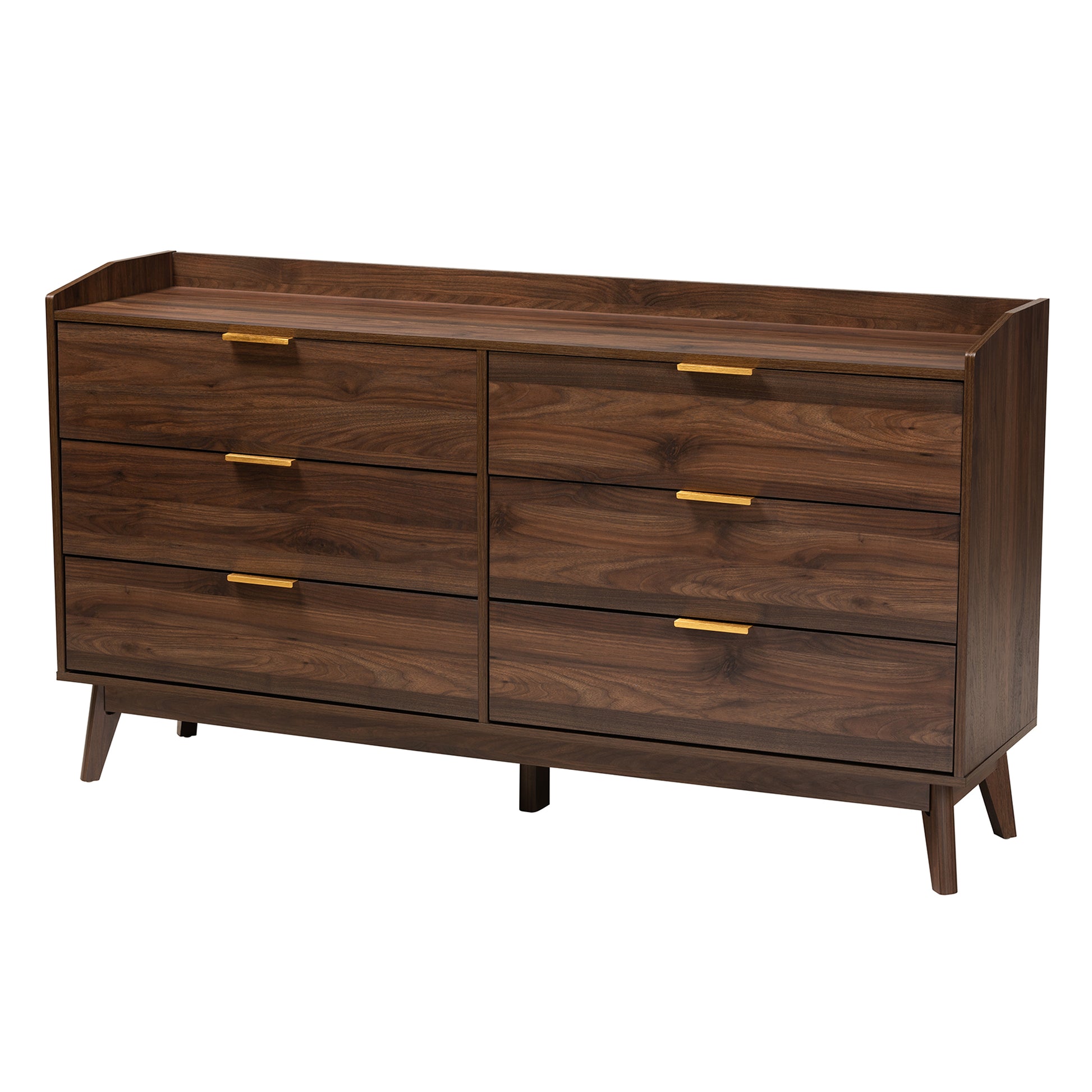 Baxton Studio Lena Mid-Century Modern Walnut Brown Finished Wood 3-Piece Storage Set | Beds | Modishstore - 5