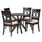 Baxton Studio Jessie Modern Sand Fabric and Dark Brown Finished Wood 5-Piece Dining Set | Dining Sets | Modishstore - 2