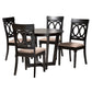 Baxton Studio Estelle Modern Beige Fabric and Dark Brown Finished Wood 5-Piece Dining Set | Dining Sets | Modishstore - 4