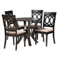 Baxton Studio Angie Modern Sand Fabric and Dark Brown Finished Wood 5-Piece Dining Set | Dining Sets | Modishstore - 2