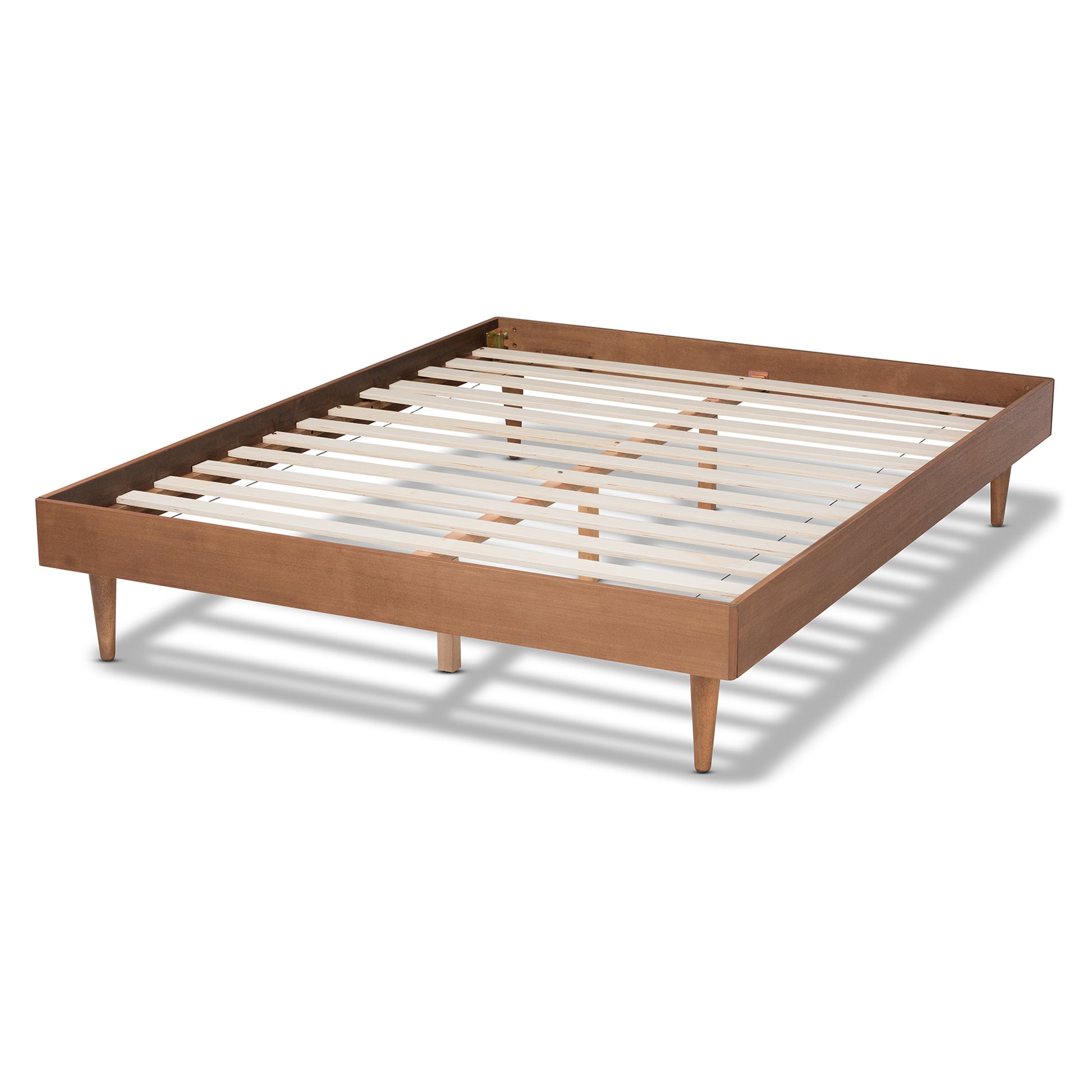 Baxton Studio Rina Mid-Century Modern Ash Wanut Finished Queen Size Wood Bed Frame | Beds | Modishstore - 6