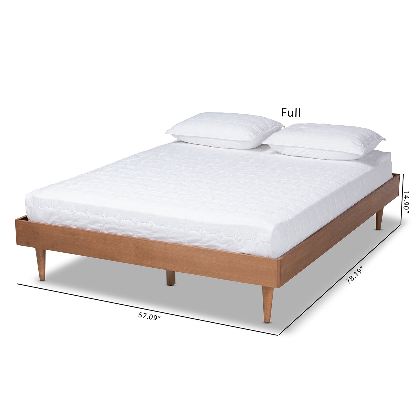 Baxton Studio Rina Mid-Century Modern Ash Wanut Finished Queen Size Wood Bed Frame | Beds | Modishstore - 9