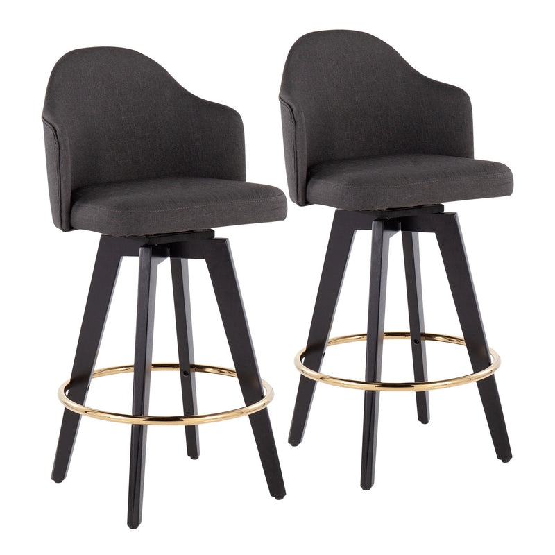 Ahoy 26" Counter Stool - Set of 2 By LumiSource - B26-AHOYUP2-SWVG BKCHAR2 | Counter Stools | Modishstore