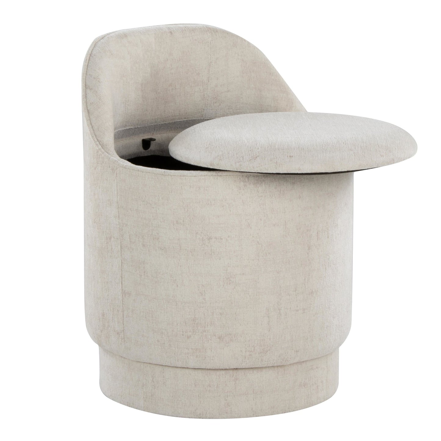 Marla Upholstered Vanity Stool By LumiSource - B18-MARLAUP CR | Stools | Modishstore - 6