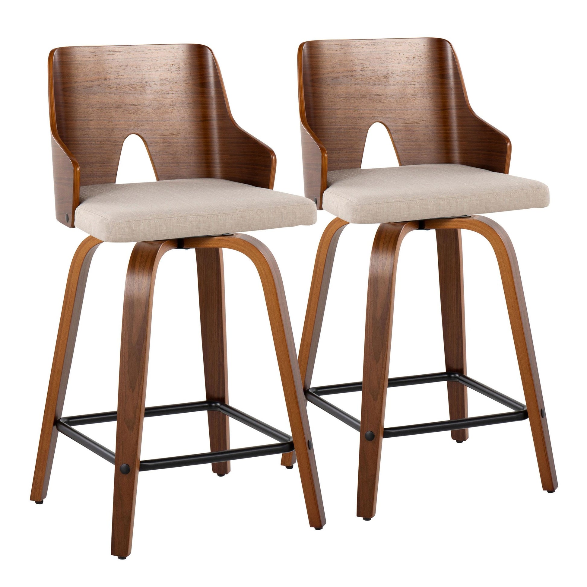 Ariana 24" Fixed-Height Counter Stool - Set of 2 By LumiSource - B24-ARIA-GRTZX2 WLWLBG2 | Counter Stools | Modishstore - 5