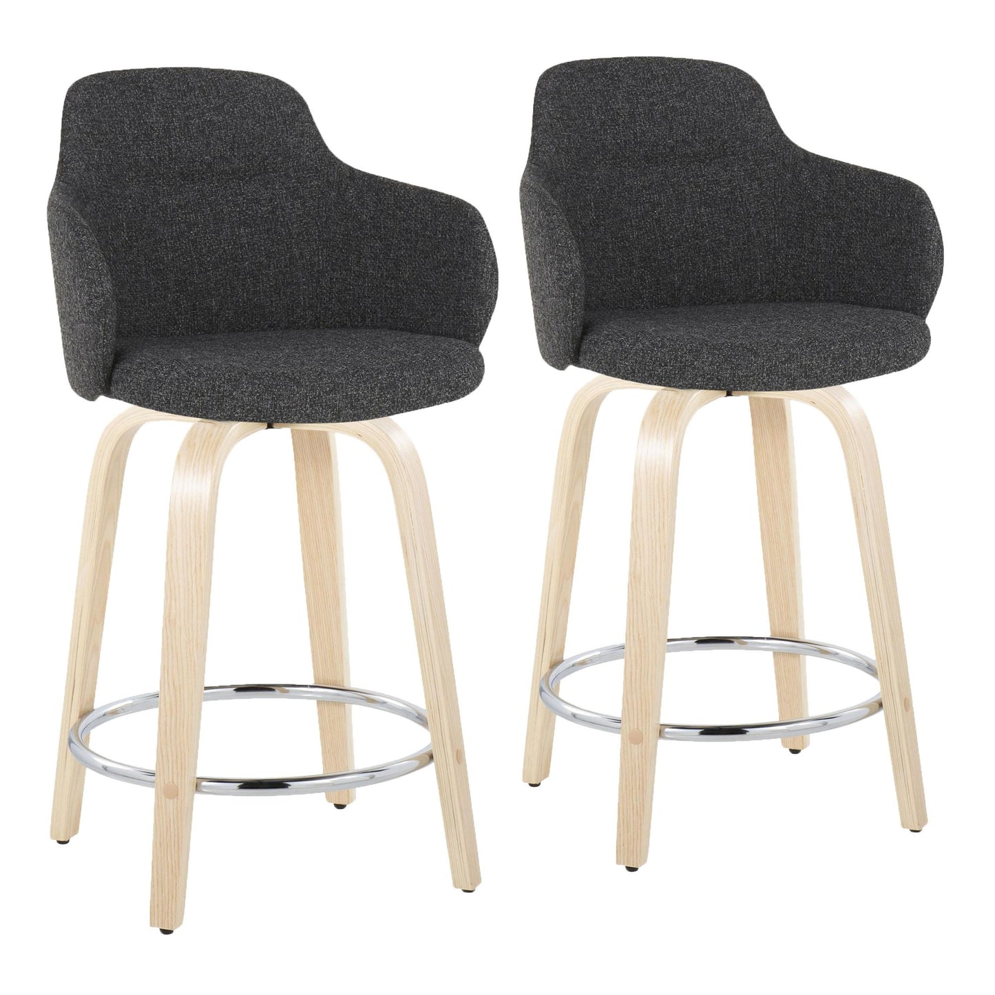 Boyne 24" Fixed-Height Counter Stool - Set of 2 By LumiSource - B24-BOYNEFB-GRTZR2 NADGY2 | Counter Stools | Modishstore