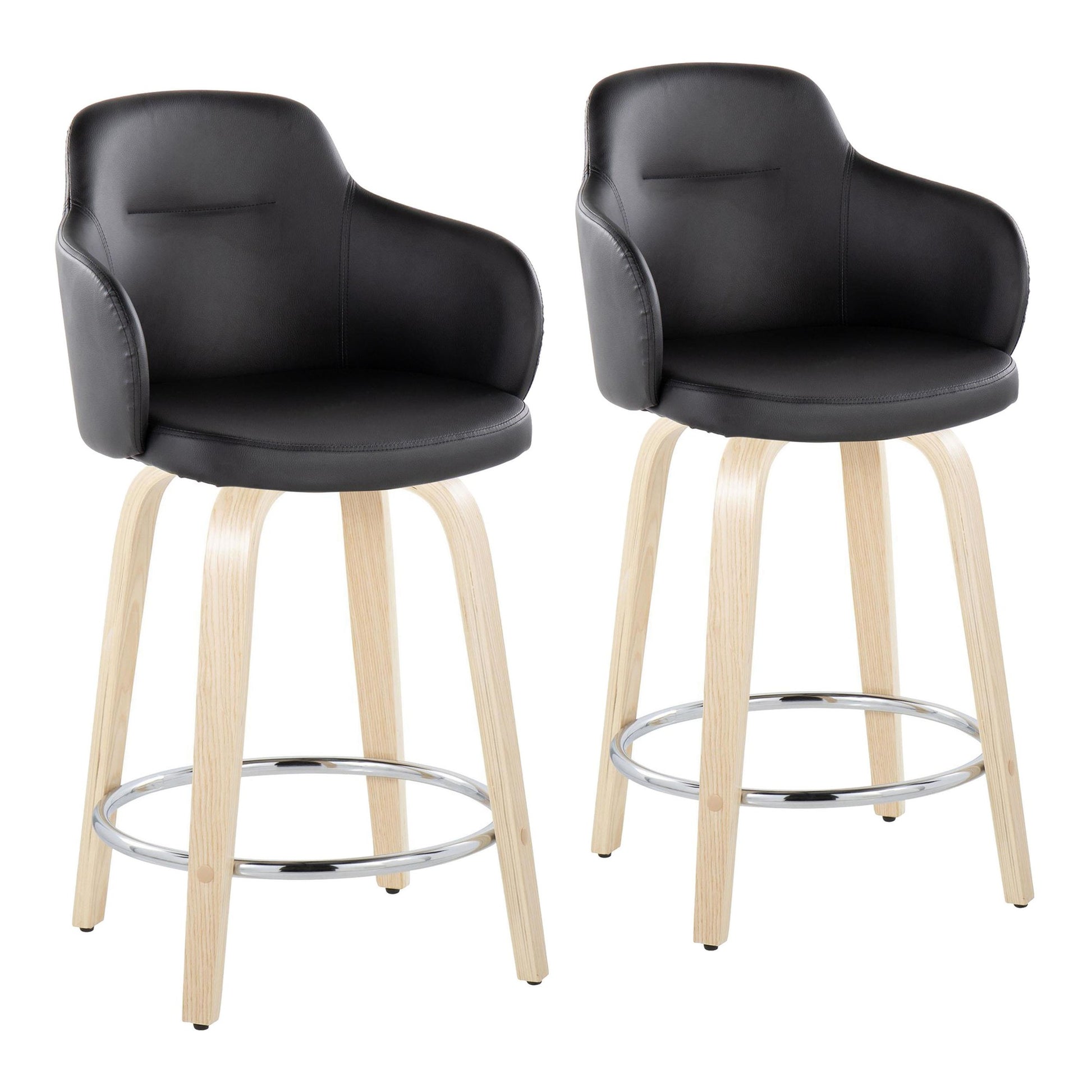 Boyne 24" Fixed-Height Counter Stool - Set of 2 By LumiSource - B24-BOYNEPU-GRTZR2 NABK2 | Counter Stools | Modishstore