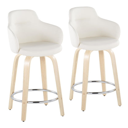 Boyne 24" Fixed-Height Counter Stool - Set of 2 By LumiSource - B24-BOYNEPU-GRTZR2 NABK2 | Counter Stools | Modishstore - 14