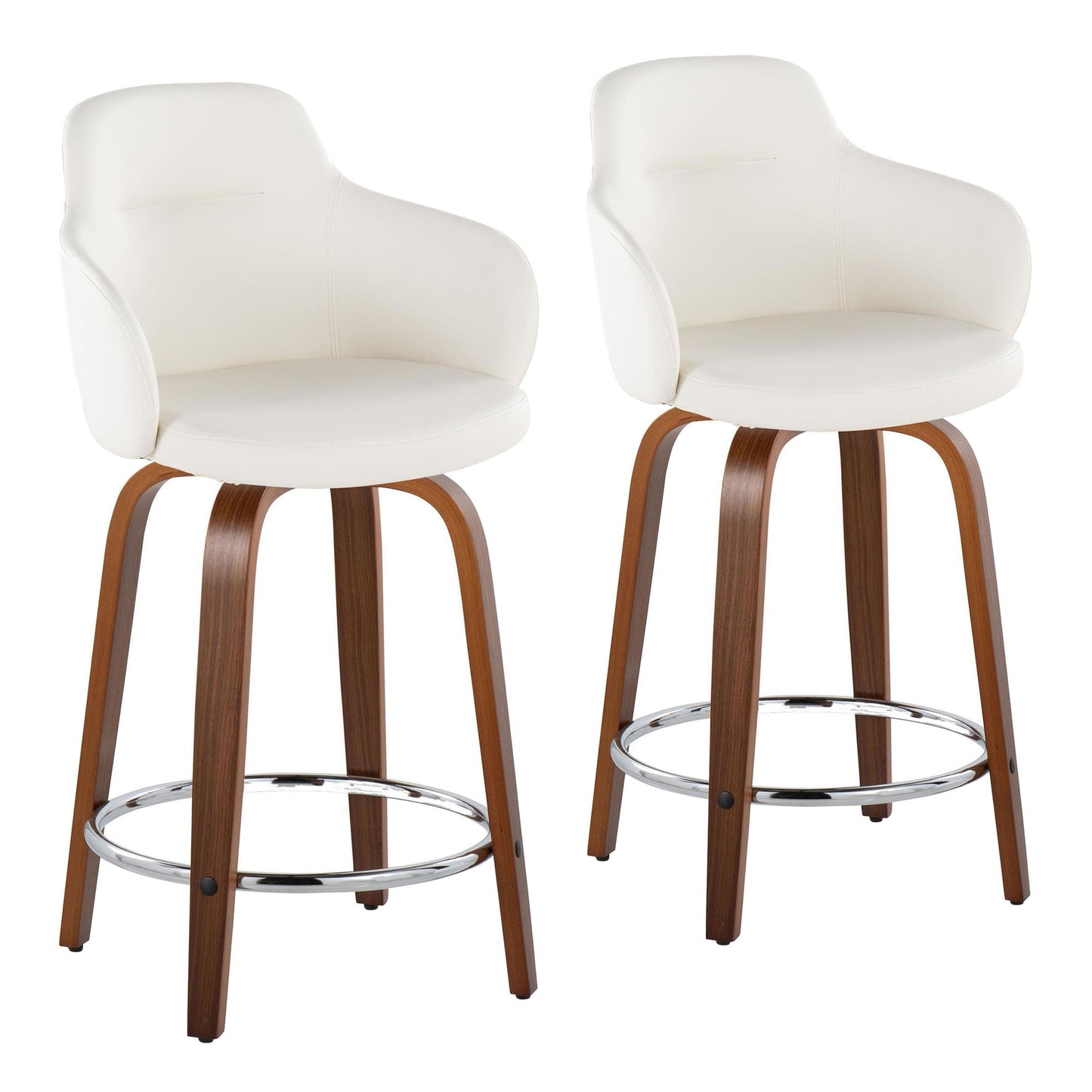 Boyne 24" Fixed-Height Counter Stool - Set of 2 By LumiSource - B24-BOYNEPU-GRTZR2 WLBK2 | Counter Stools | Modishstore - 13