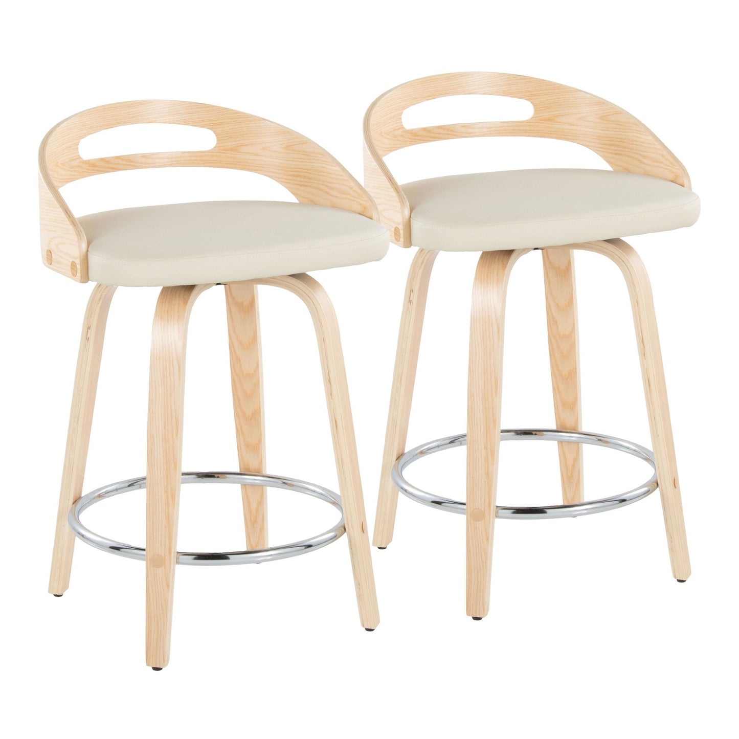 Cassis 24" Fixed-Height Counter Stool - Set of 2 By LumiSource - B24-CASSISPU-GRTZQ2 LGYLGYBK2 | Counter Stools | Modishstore - 25