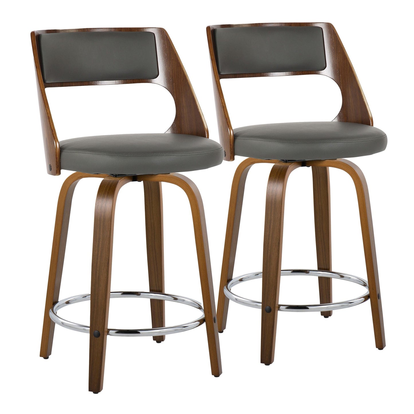 Cecina 24" Fixed-Height Counter Stool - Set of 2 By LumiSource - B24-CECINAPU-GRTZR2 WLWLGY2 | Counter Stools | Modishstore - 5