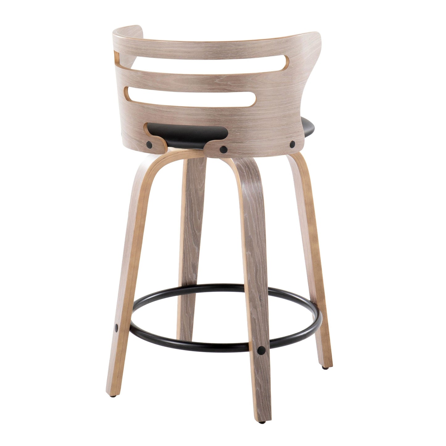 Cosini 24" Fixed-Height Counter Stool - Set of 2 By LumiSource - B24-COSIPU-GRTZQ2 LGYLGYBK2 | Counter Stools | Modishstore - 8