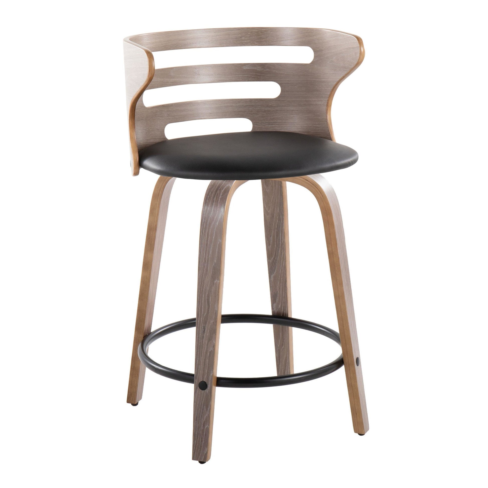 Cosini 24" Fixed-Height Counter Stool - Set of 2 By LumiSource - B24-COSIPU-GRTZQ2 LGYLGYBK2 | Counter Stools | Modishstore - 6