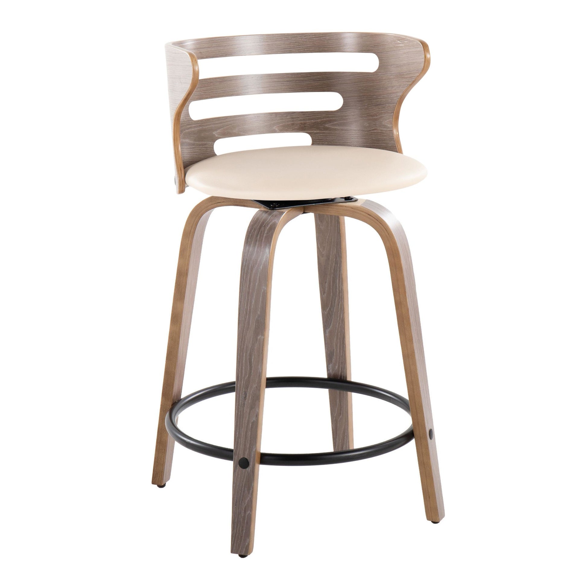 Cosini 24" Fixed-Height Counter Stool - Set of 2 By LumiSource - B24-COSIPU-GRTZQ2 LGYLGYBK2 | Counter Stools | Modishstore - 16