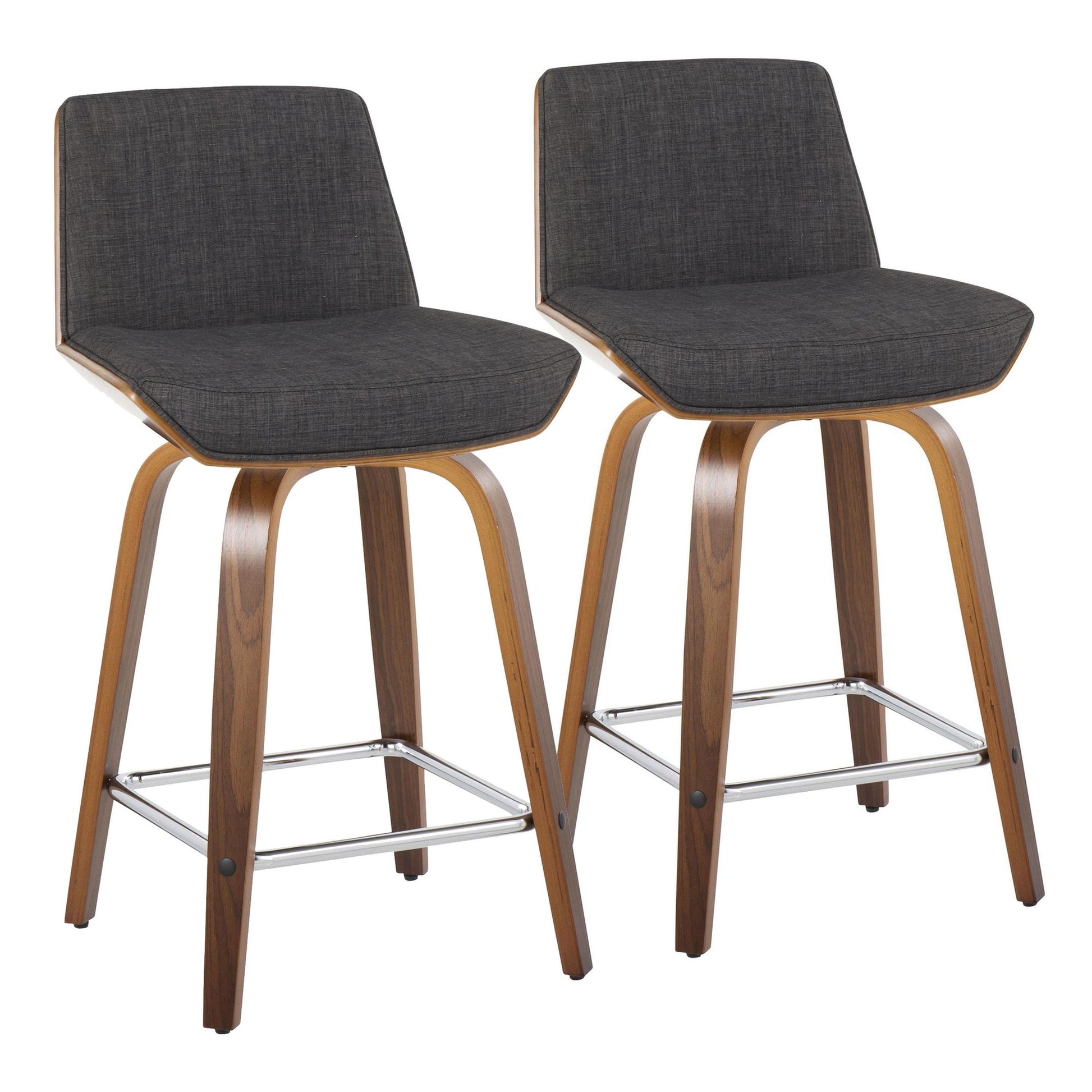 Corazza 24" Fixed-Height Counter Stool - Set of 2 By LumiSource - B24-CRZZFB-GRTZS2 WLWLCHAR2 | Counter Stools | Modishstore - 5