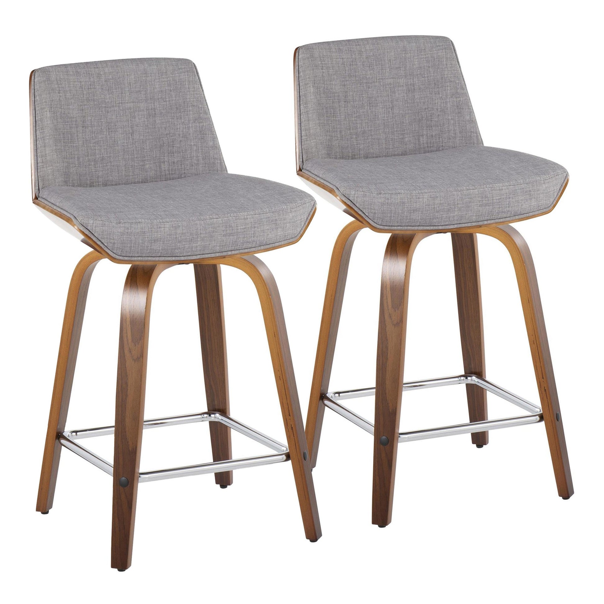 Corazza 24" Fixed-Height Counter Stool - Set of 2 By LumiSource - B24-CRZZFB-GRTZS2 WLWLCHAR2 | Counter Stools | Modishstore - 15