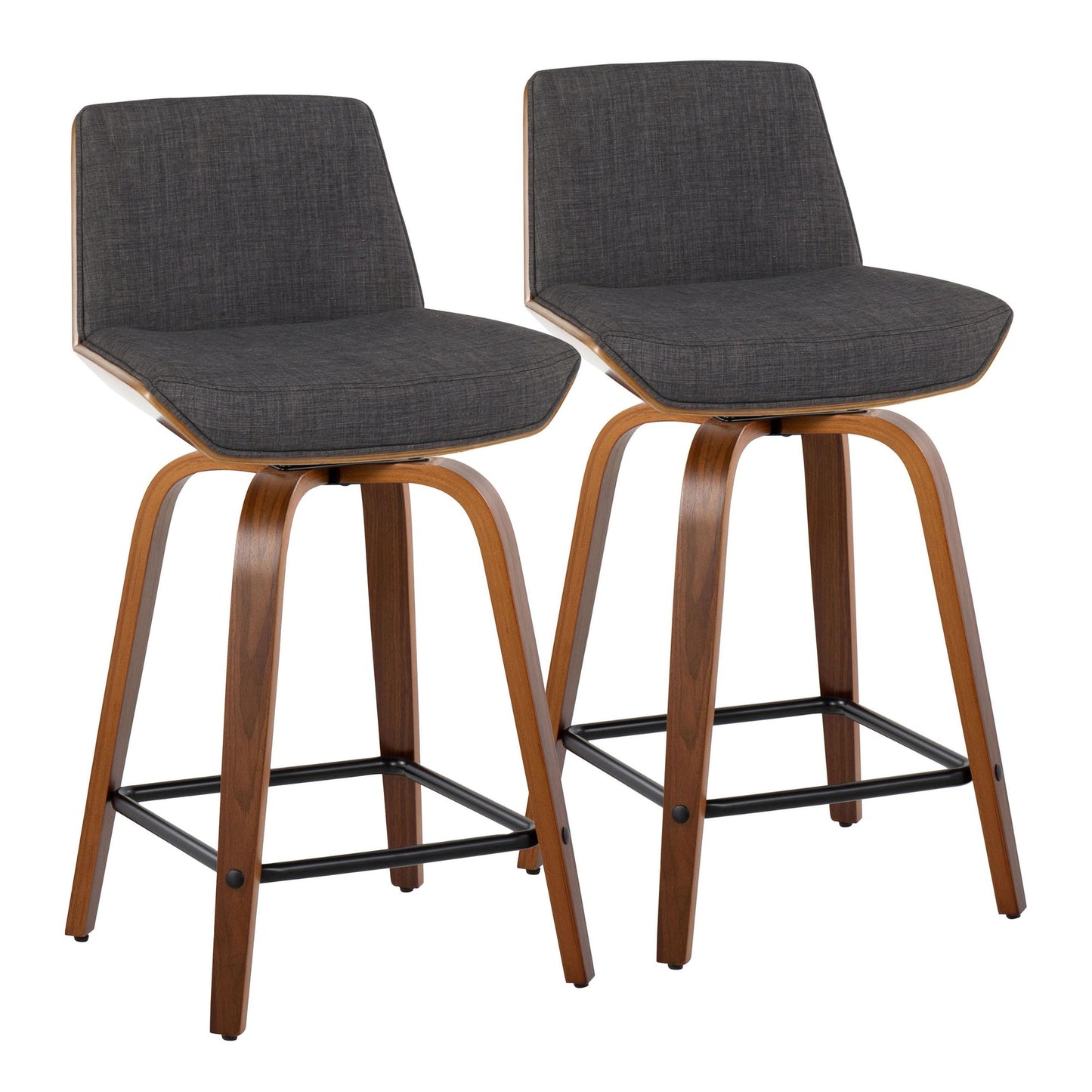 Corazza 24" Fixed-Height Counter Stool - Set of 2 By LumiSource - B24-CRZZFB-GRTZS2 WLWLCHAR2 | Counter Stools | Modishstore - 25