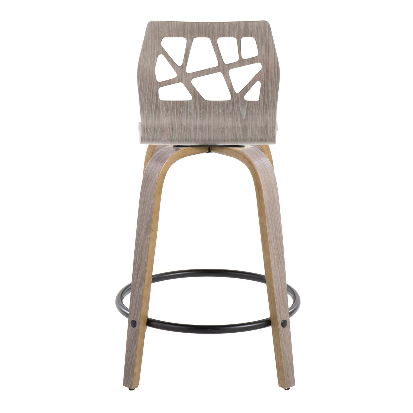 Folia 24" Fixed-Height Barstool - Set of 2 By LumiSource - B24-FOLIAFB-GRTZQ2 LGYLGYLGY2 | Bar Stools | Modishstore - 10