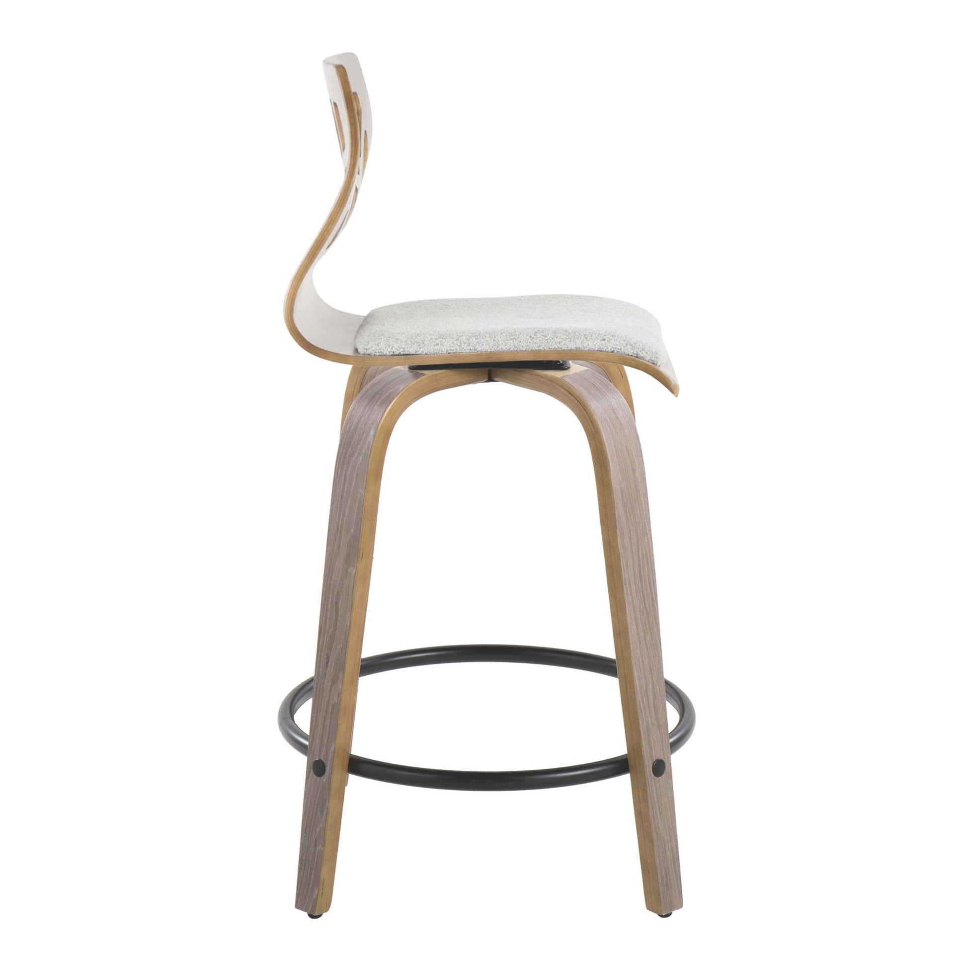 Folia 24" Fixed-Height Barstool - Set of 2 By LumiSource - B24-FOLIAFB-GRTZQ2 LGYLGYLGY2 | Bar Stools | Modishstore - 7