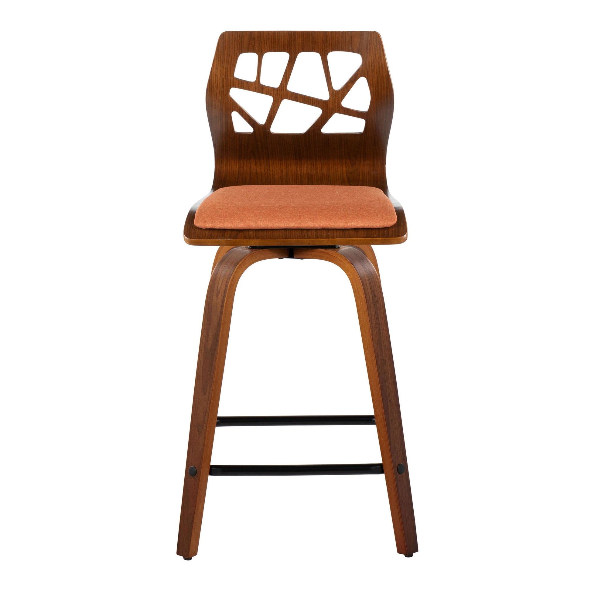 Folia 24" Fixed-Height Barstool - Set of 2 By LumiSource - B24-FOLIAFB-GRTZQ2 LGYLGYLGY2 | Bar Stools | Modishstore - 19